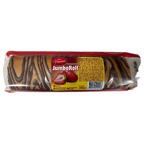 Vincinni Jumbo Rolls Strawberry 300g