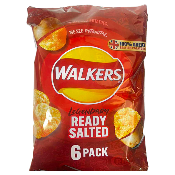 Walkers Ready Salted 6PK  6x25gm